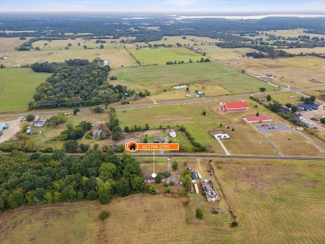 aerial view featuring a rural view