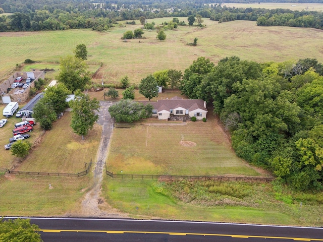 drone / aerial view featuring a rural view