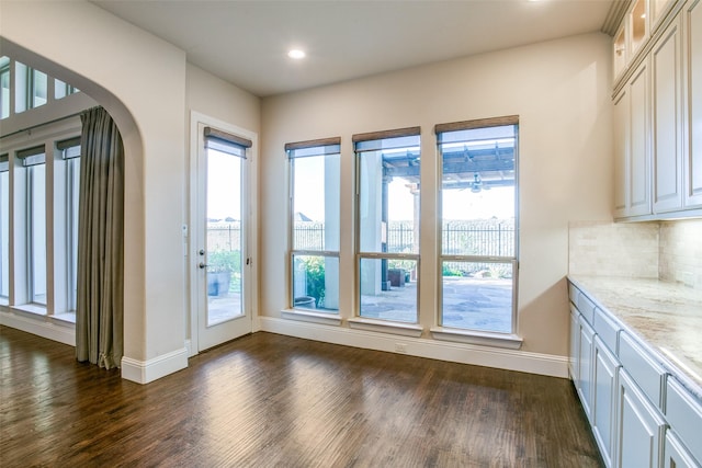 interior space featuring dark hardwood / wood-style floors