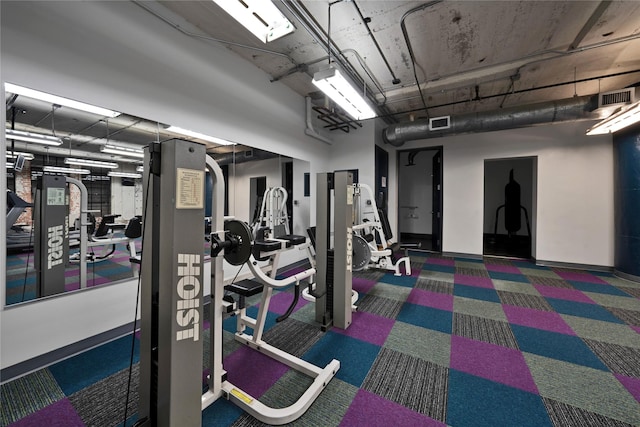 view of workout area