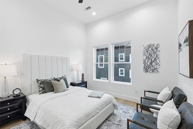 bedroom featuring light hardwood / wood-style floors