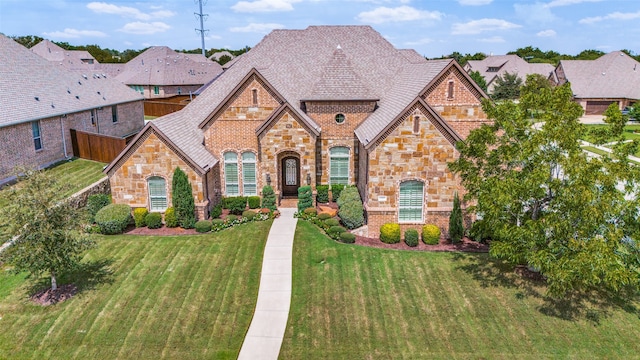 view of front of property featuring a front yard