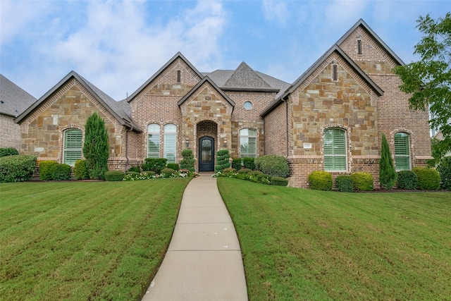 view of front facade featuring a front yard