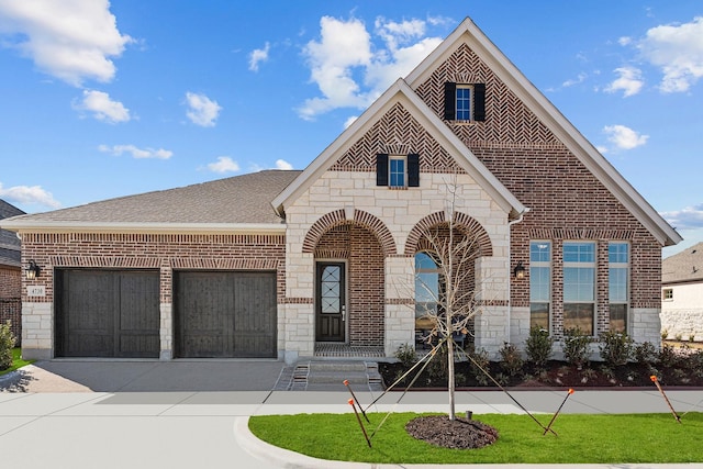 view of front of property featuring a garage