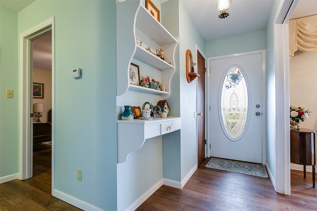 entryway featuring dark wood-type flooring