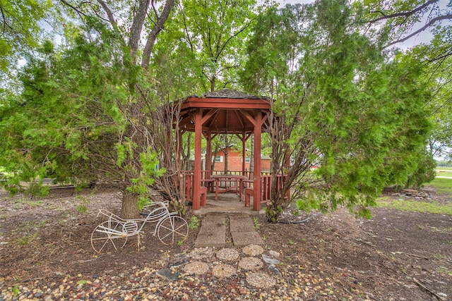 exterior space with a gazebo