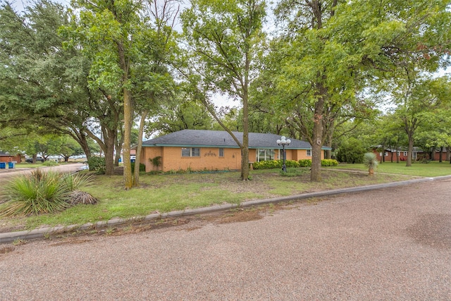 ranch-style house with a front yard