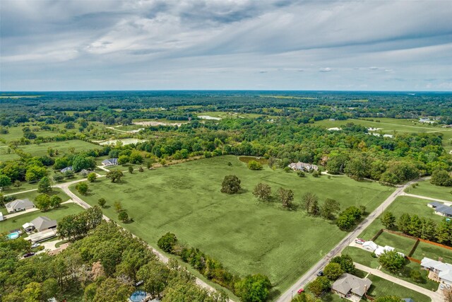 drone / aerial view with a rural view