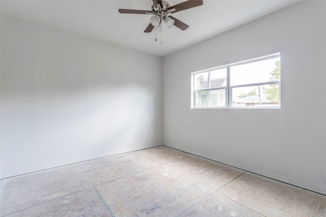 unfurnished room featuring ceiling fan