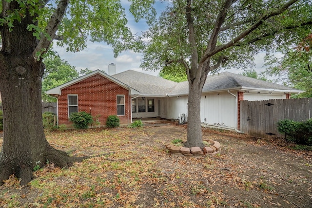 view of single story home