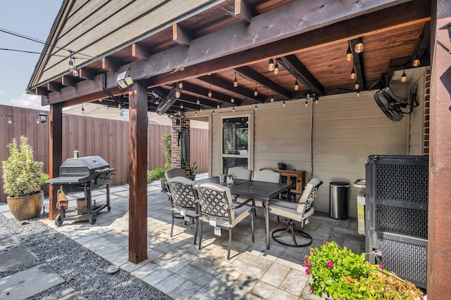 view of patio / terrace featuring a grill