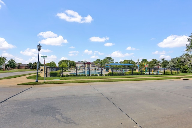 view of play area with a lawn