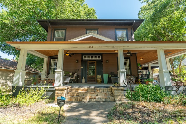 view of front of property with covered porch