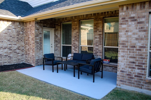 view of patio / terrace with an outdoor living space