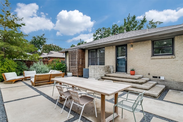 view of patio with an outdoor hangout area