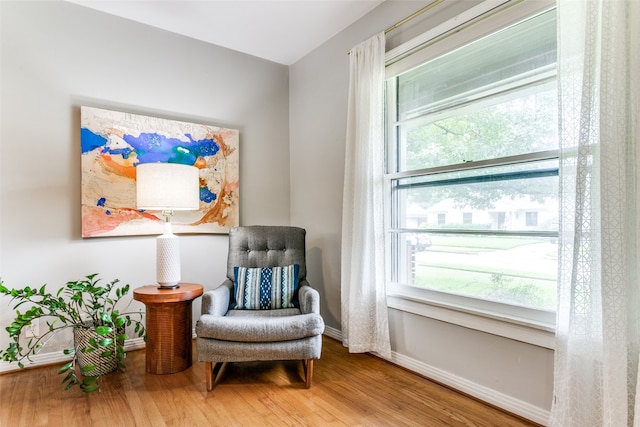 sitting room featuring hardwood / wood-style flooring