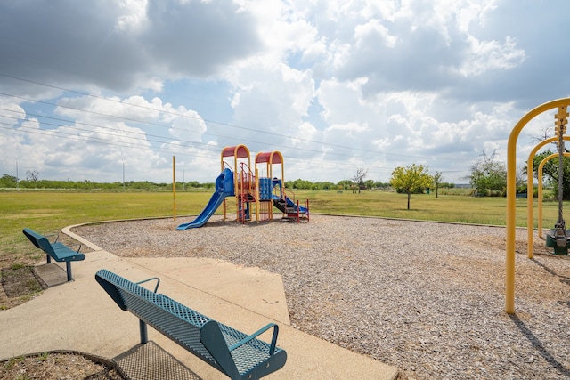 view of playground featuring a yard