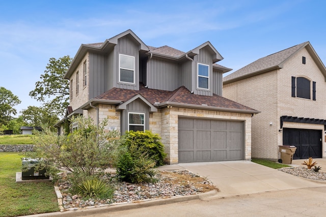 view of front of house with a garage