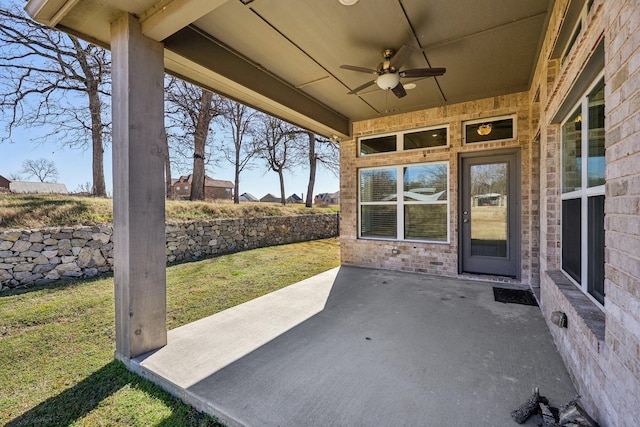 view of patio / terrace with ceiling fan