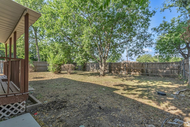 view of yard with a deck