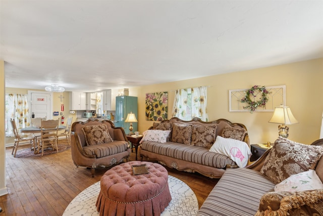 living room featuring hardwood / wood-style floors