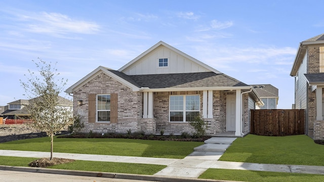 view of front of home with a front yard