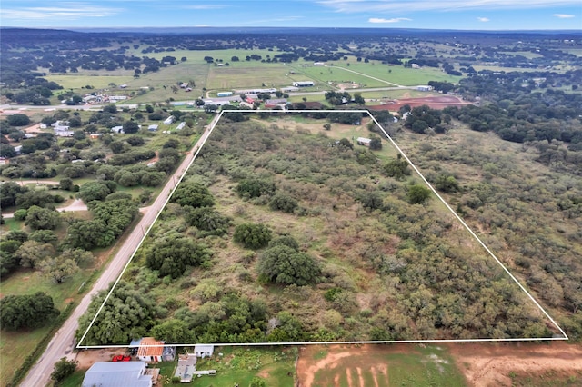 drone / aerial view featuring a rural view