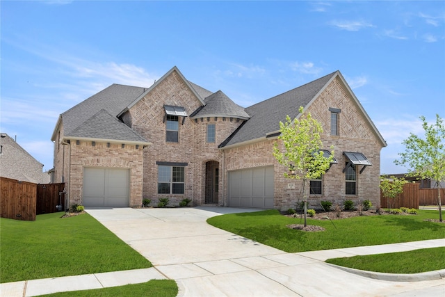 4100 Pond Cypress St, Aubrey, TX 76227 - french provincial home with brick siding, fence, and a front yard