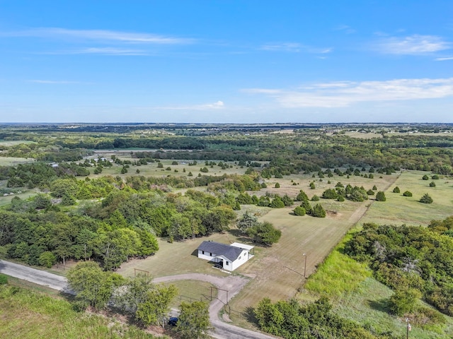 drone / aerial view featuring a rural view