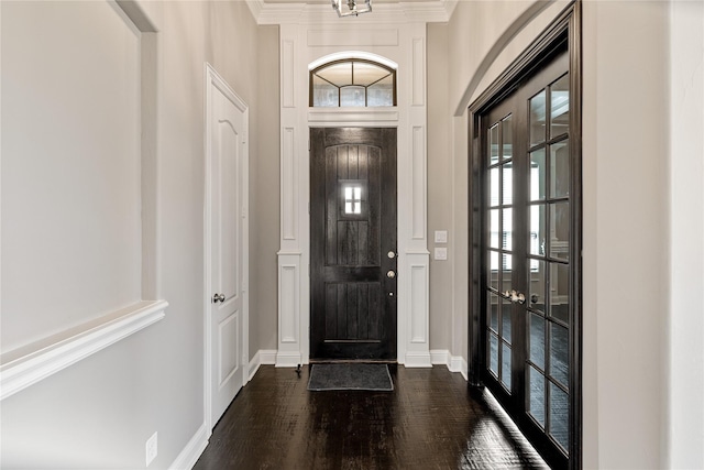 foyer featuring dark hardwood / wood-style flooring