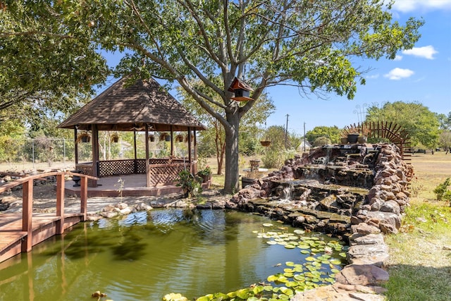 dock area featuring a gazebo