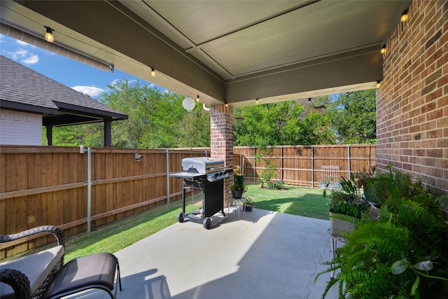 view of patio featuring area for grilling