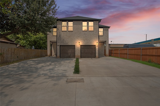 view of front of home featuring a garage