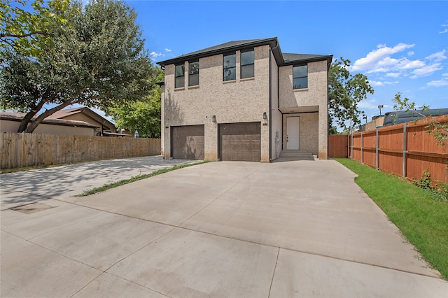 view of front of house with a garage