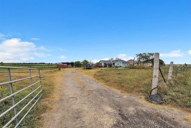 view of street with a rural view