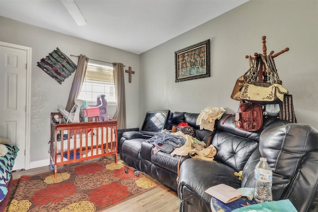 living room featuring hardwood / wood-style floors