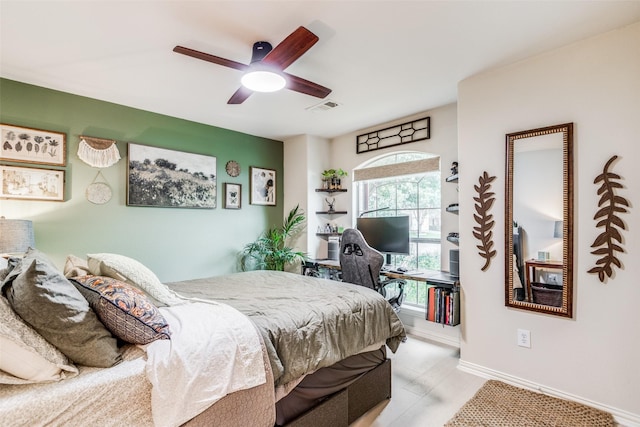 5204 Balsam Dr, Mckinney, TX 75071 - bedroom featuring baseboards, visible vents, and a ceiling fan