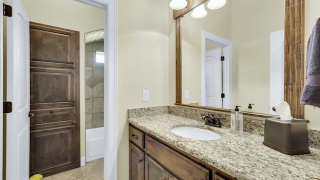 bathroom featuring vanity and tile patterned flooring