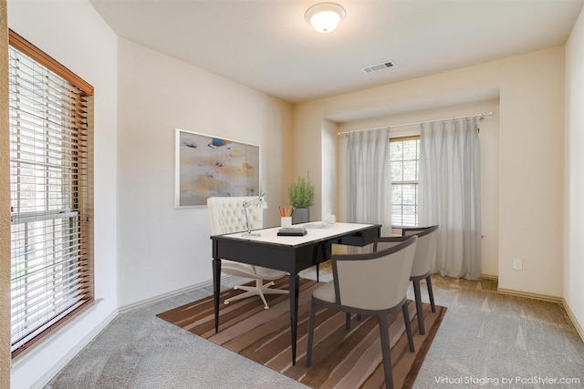 office area with carpet floors