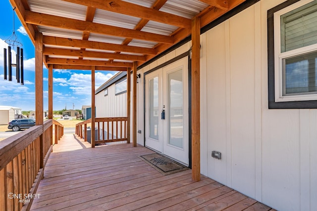 deck with french doors