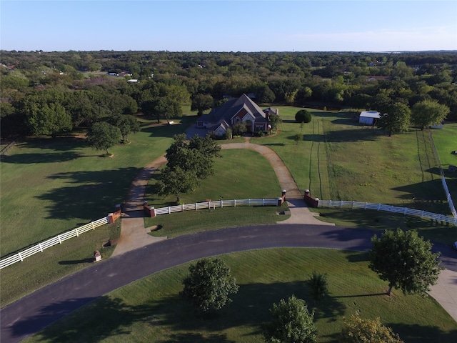 bird's eye view featuring a rural view