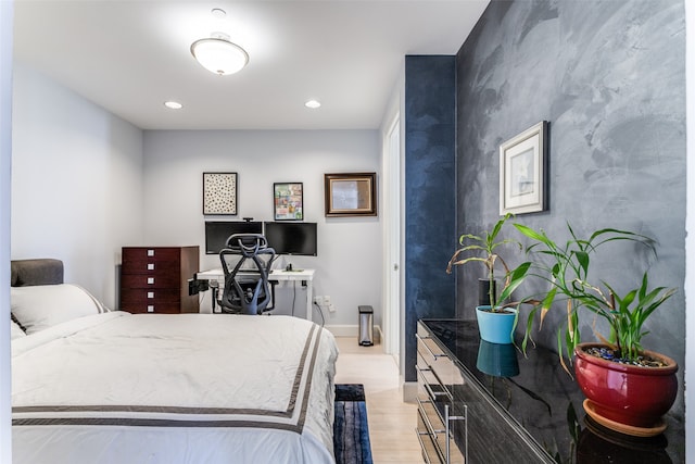 bedroom featuring light hardwood / wood-style flooring