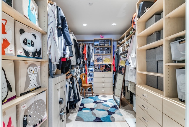 spacious closet with wood-type flooring