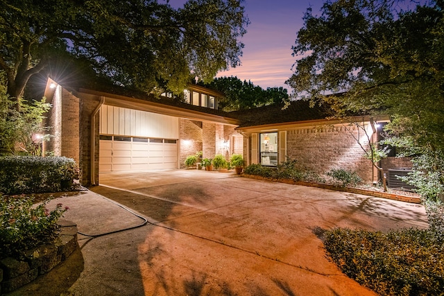 view of front of home with a garage