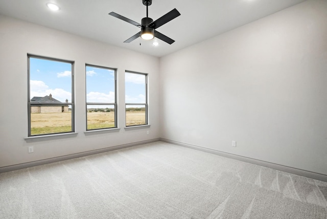 195 Coalson Xing, Azle, TX 76020 - spare room featuring carpet floors, ceiling fan, recessed lighting, and baseboards