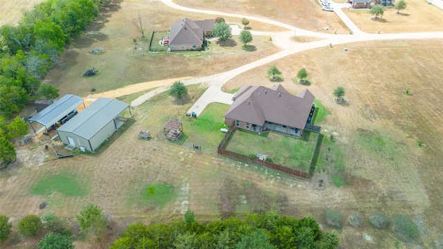 bird's eye view with a rural view