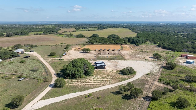 drone / aerial view with a rural view