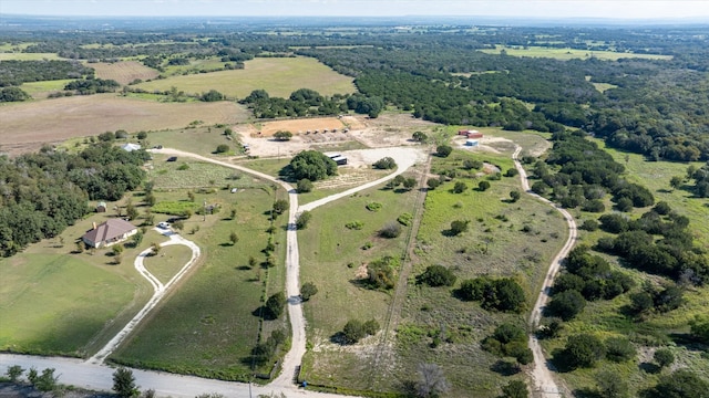 bird's eye view with a rural view