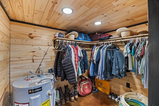 walk in closet with electric water heater