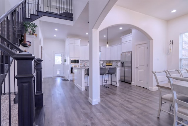 entryway with light wood-type flooring